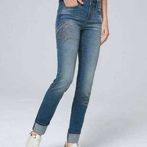 WHBM Mid-rise beaded slim ankle jeans size 4